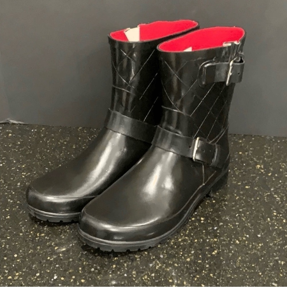 NWT Sperry Black Falcon Quilted & Lined Waterproof Rain Boots Size 10M - Picture 3 of 11